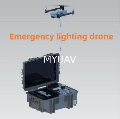 Ánh sáng máy bay không người lái MYUAV bằng cáp dây chuyền cung cấp điện liên tục 24 giờ cho ánh sáng khẩn cấp